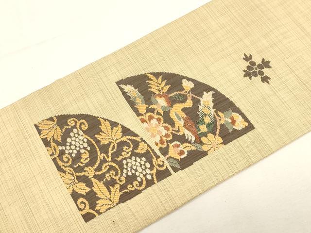 平和屋着物●九寸名古屋帯　狩猟文　正絹　逸品　CABF6358dy