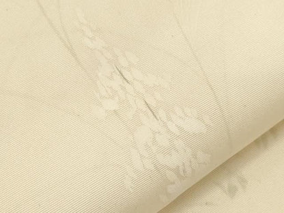 平和屋着物●塩瀬　九寸名古屋帯　手描き　草花文　正絹　逸品　CABF6360dy