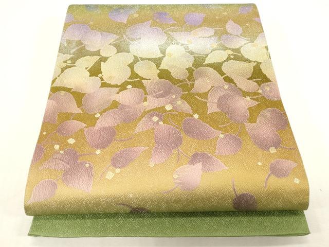 平和屋着物●太鼓柄袋帯　草木文　金通し地　正絹　逸品　CABF6362dy