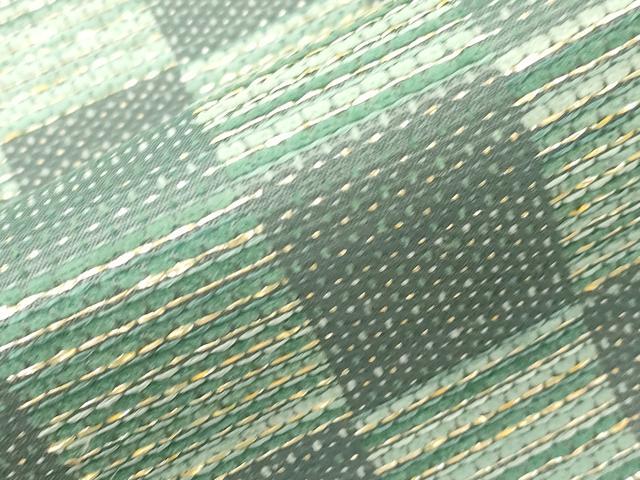 平和屋着物●両面　全通柄袋帯　市松文様　金糸　正絹　逸品　CABF6363dy