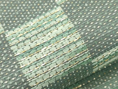 平和屋着物●両面　全通柄袋帯　市松文様　金糸　正絹　逸品　CABF6363dy