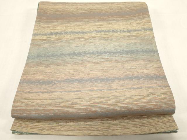 平和屋着物●両面　全通柄袋帯　市松文様　金糸　正絹　逸品　CABF6363dy