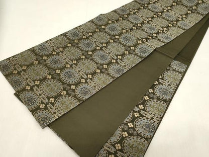 平和屋着物●こむさでもーど・COMME CA DU MODE　六通柄　京袋帯　孔雀花丸文　金糸　正絹　逸品　未使用　CABF6365dy