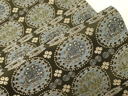 平和屋着物●こむさでもーど・COMME CA DU MODE　六通柄　京袋帯　孔雀花丸文　金糸　正絹　逸品　未使用　CABF6365dy
