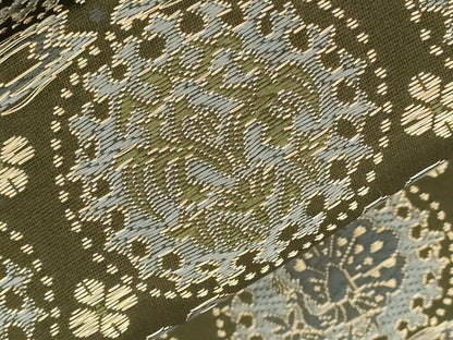 平和屋着物●こむさでもーど・COMME CA DU MODE　六通柄　京袋帯　孔雀花丸文　金糸　正絹　逸品　未使用　CABF6365dy