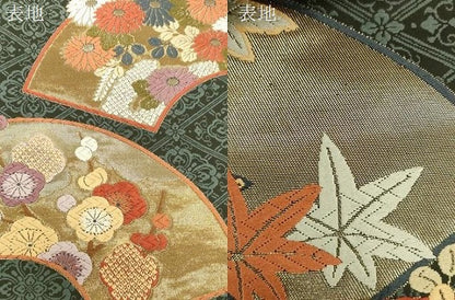 平和屋着物●六通柄袋帯　唐織　地紙草花文　金糸　正絹　逸品　CABF6366dy
