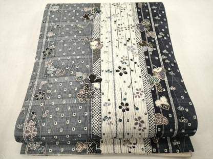 平和屋着物●全通柄袋帯　ふくれ織　葡萄蔦の葉藩花文　金彩　正絹　逸品　CABF6368dy