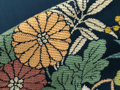 平和屋着物●九寸名古屋帯　唐織　草花文　金銀糸　正絹　逸品　CABF6369dy