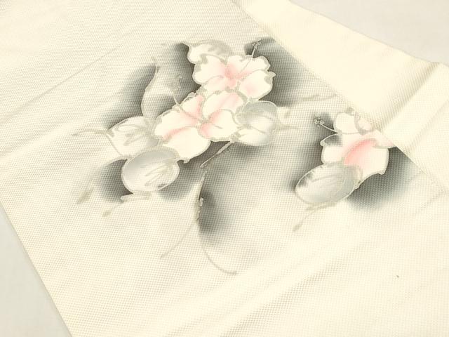 平和屋着物●染色作家　斉藤三才　九寸名古屋帯　草花文　正絹　逸品　CABF6371dy