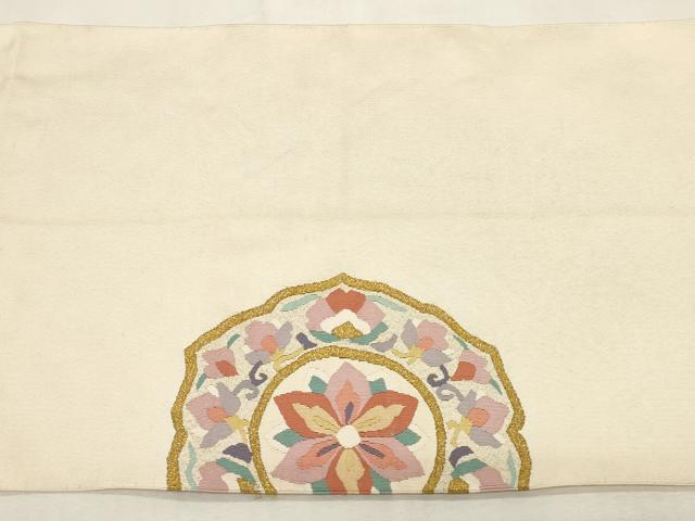 平和屋着物●爪掻き本綴れ　八寸名古屋帯　吉祥花文　金糸　正絹　逸品　CABF6380dy