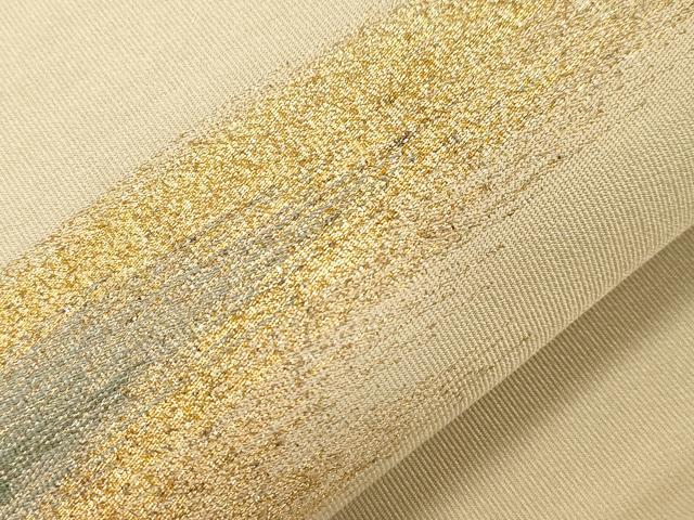 平和屋着物●爪掻き本綴れ　八寸名古屋帯　霞文　金糸　正絹　逸品　CABF6382dy