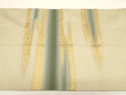 平和屋着物●爪掻き本綴れ　八寸名古屋帯　霞文　金糸　正絹　逸品　CABF6382dy