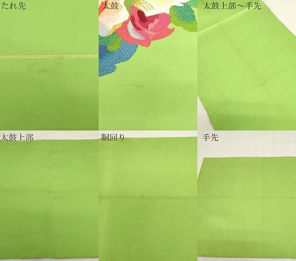 平和屋着物●爪掻き本綴れ　八寸名古屋帯　薔薇　正絹　逸品　CABF6383dy