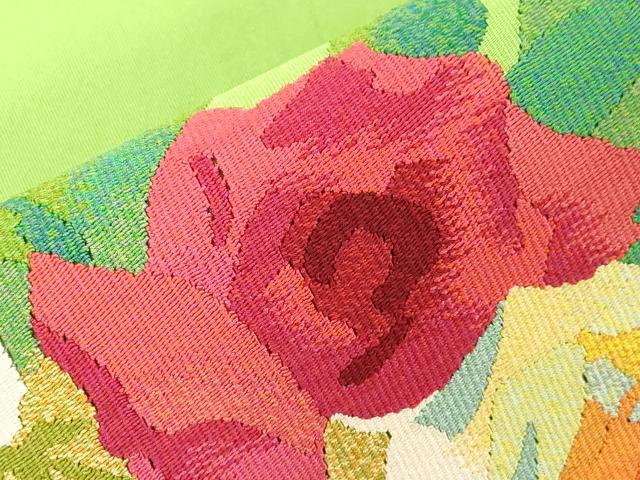 平和屋着物●爪掻き本綴れ　八寸名古屋帯　薔薇　正絹　逸品　CABF6383dy