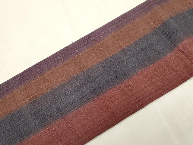 平和屋着物●九寸名古屋帯　生紬　縞　正絹　逸品　CABF6392dy