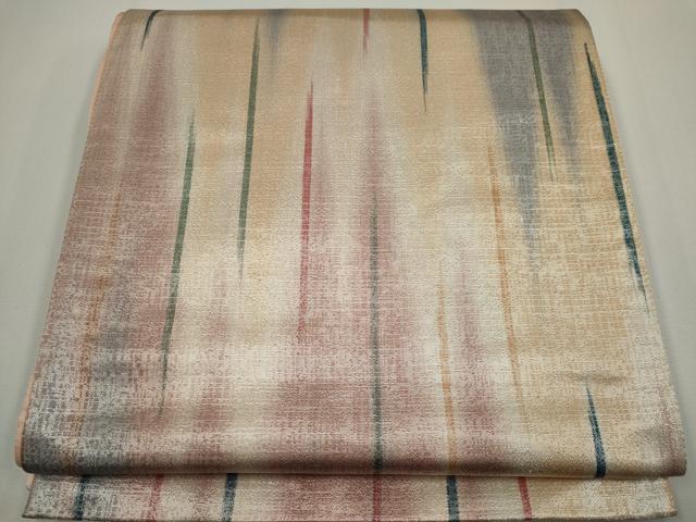 平和屋着物◎全通柄袋帯 縞 正絹 逸品 CABF6405ou