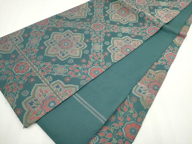 平和屋着物◎全通柄　本袋帯　正倉院花文　金銀糸　正絹　逸品　CABF6437ou