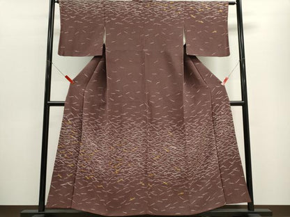 平和屋着物■訪問着 溢れ松葉文 鬼しぼ縮緬 正絹 逸品 CABF6444ou