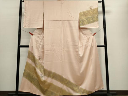 平和屋着物■訪問着 刺繍 草花文 暈し染め 金彩 正絹 逸品 CABF6445ou