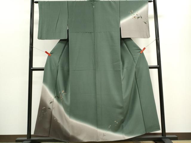 平和屋着物■訪問着 枝花文 暈し染め 金糸 正絹 逸品 CABF6448ou