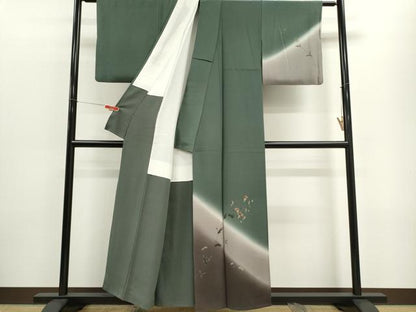 平和屋着物■訪問着 枝花文 暈し染め 金糸 正絹 逸品 CABF6448ou