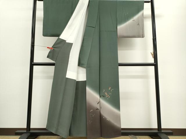 平和屋着物■訪問着 枝花文 暈し染め 金糸 正絹 逸品 CABF6448ou