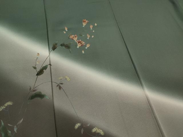 平和屋着物■訪問着 枝花文 暈し染め 金糸 正絹 逸品 CABF6448ou