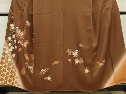 平和屋着物■訪問着 枝花文 暈し染め 金彩 正絹 逸品 CABF6449ou