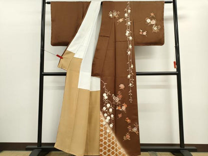 平和屋着物■訪問着 枝花文 暈し染め 金彩 正絹 逸品 CABF6449ou