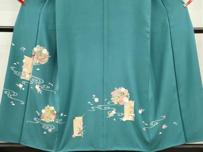 平和屋着物■訪問着 流水花文 金彩 正絹 逸品 CABF6451ou