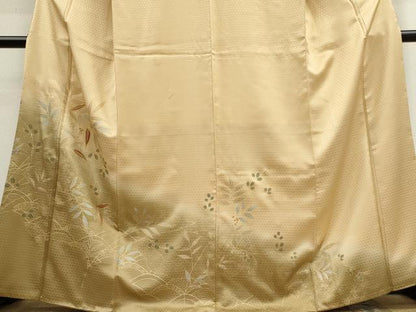 平和屋着物■訪問着　駒刺繍　枝葉文　暈し染め　正絹　逸品　CABF6455ou