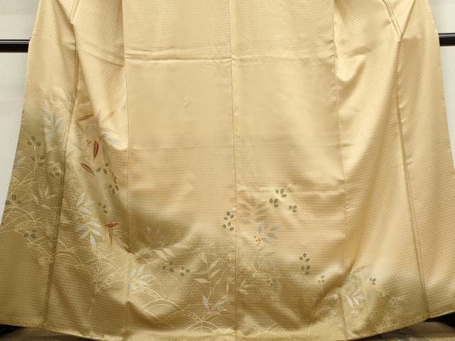 平和屋着物■訪問着　駒刺繍　枝葉文　暈し染め　正絹　逸品　CABF6455ou