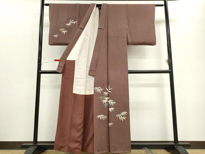 平和屋着物■訪問着 笹の葉文 正絹 逸品 CABF6457ou