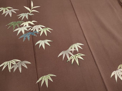 平和屋着物■訪問着 笹の葉文 正絹 逸品 CABF6457ou