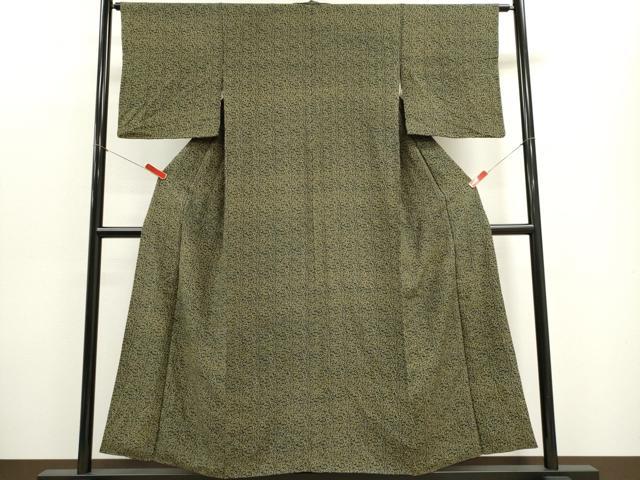 平和屋着物■上質な小紋 花唐草文 正絹 逸品 CABF6458ou