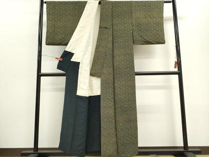 平和屋着物■上質な小紋 花唐草文 正絹 逸品 CABF6458ou