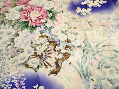 平和屋着物■豪華振袖 駒刺繍 花籠文 暈し染め 金銀彩 正絹 逸品 CABF6460ou