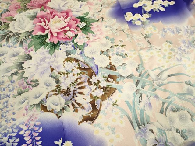 平和屋着物■豪華振袖 駒刺繍 花籠文 暈し染め 金銀彩 正絹 逸品 CABF6460ou