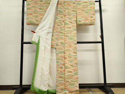 平和屋着物■上質な小紋 立波梅文 金彩 正絹 逸品 CABF6463ou
