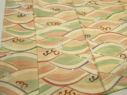 平和屋着物■上質な小紋 立波梅文 金彩 正絹 逸品 CABF6463ou