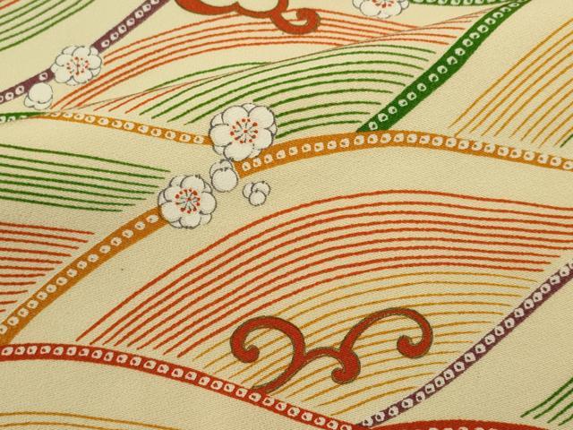 平和屋着物■上質な小紋 立波梅文 金彩 正絹 逸品 CABF6463ou