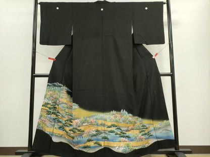 平和屋着物■豪華黒留袖 作家物 風景文 金彩 正絹 逸品 CABF6470ou