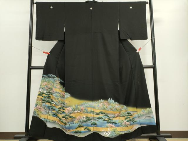 平和屋着物■豪華黒留袖 作家物 風景文 金彩 正絹 逸品 CABF6470ou