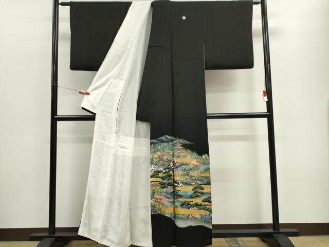 平和屋着物■豪華黒留袖 作家物 風景文 金彩 正絹 逸品 CABF6470ou
