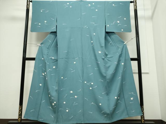平和屋着物▽訪問着 単衣 溢れ松葉舞花文 正絹 逸品 CABF6475ou