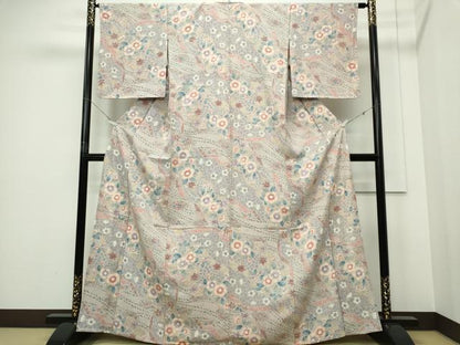 平和屋着物▽上質な小紋　単衣　辻が花　正絹　逸品　未使用　CABF6478ou