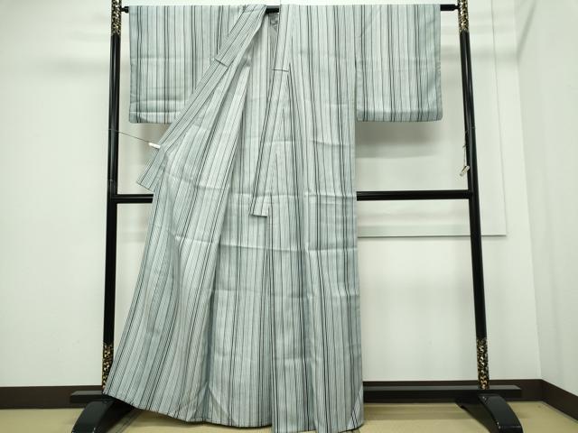 平和屋着物▽小紋　単衣　縞　洗える着物　CABF6485ou