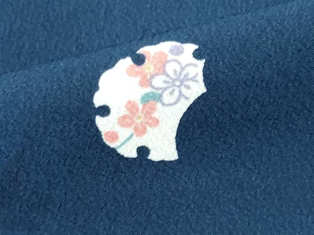 平和屋着物▽小紋　単衣　雪輪花文　洗える着物　CABF6487ou
