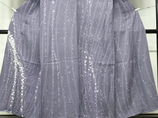 平和屋着物▽訪問着　単衣　絞り　舞桜文　　正絹　逸品　CABF6489ou
