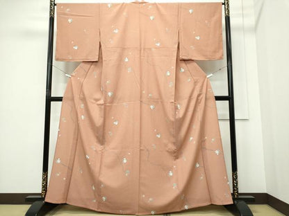 平和屋着物▽小紋　単衣　花丸文　さんび謹製　洗える着物　未使用　CABF6490ou